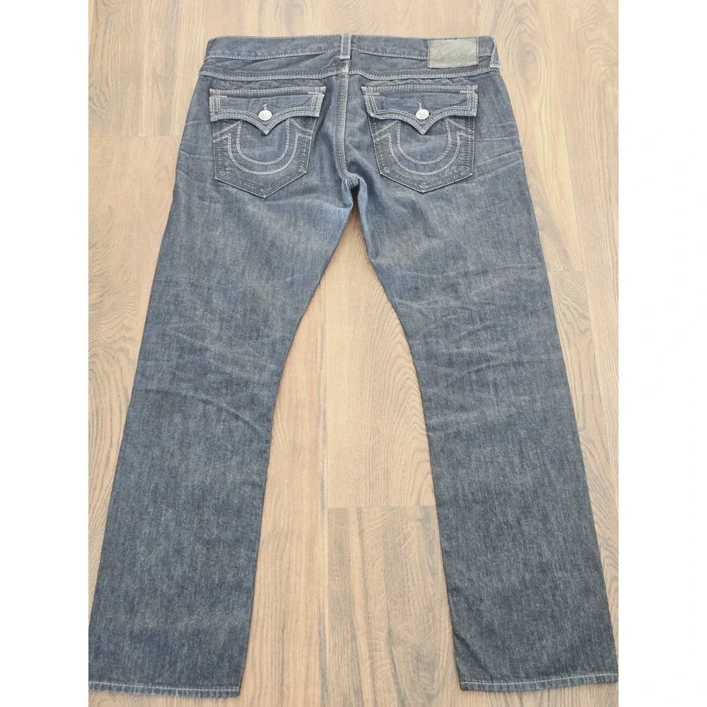 True Religion Ricky Big QT Jeans Men's 40 Medium Blue Thick Stitch Made in USA